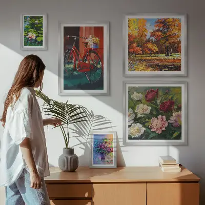 Gallery wall Flowers in the spring landscape