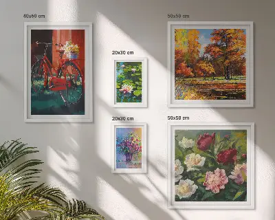 Gallery wall Flowers in the spring landscape