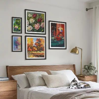 Gallery wall Flowers in the spring landscape