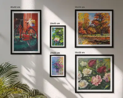 Gallery wall Flowers in the spring landscape