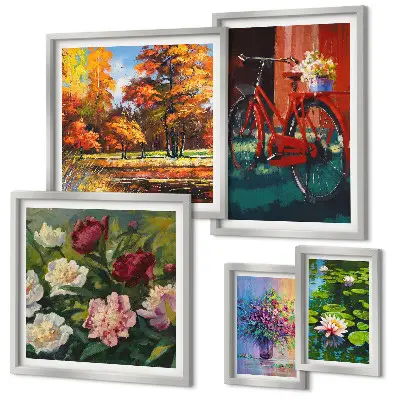 Gallery wall Flowers in the spring landscape