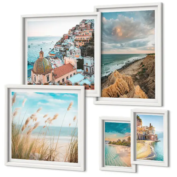 Framed photo set Beach landscapes of the world