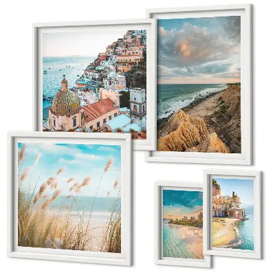 Framed photo set Beach landscapes of the world