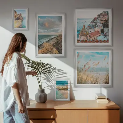 Framed photo set Beach landscapes of the world
