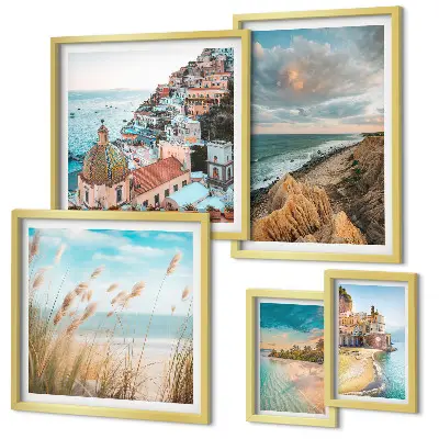 Framed photo set Beach landscapes of the world