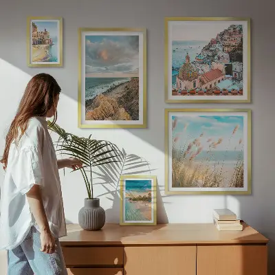Beach landscapes of the world framed photo set