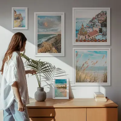 Framed photo set Beach landscapes of the world