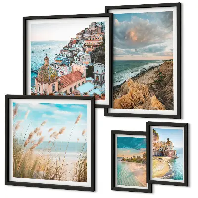 Framed photo set Beach landscapes of the world