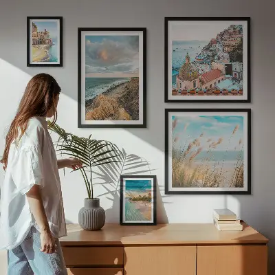Beach landscapes of the world framed photo set