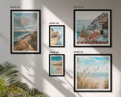 Framed photo set Beach landscapes of the world