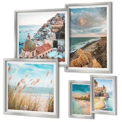 Framed photo set Beach landscapes of the world