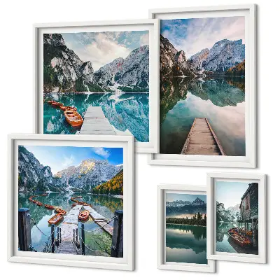 Mountain lakes and nature gallery wall set
