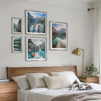 Mountain lakes and nature gallery wall set