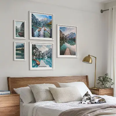 Mountain lakes and nature gallery wall set