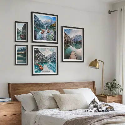 Mountain lakes and nature gallery wall set