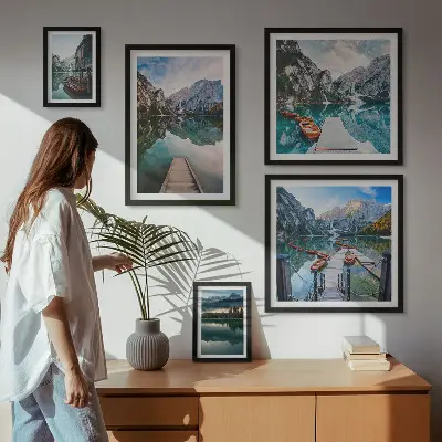 Mountain lakes and nature gallery wall set