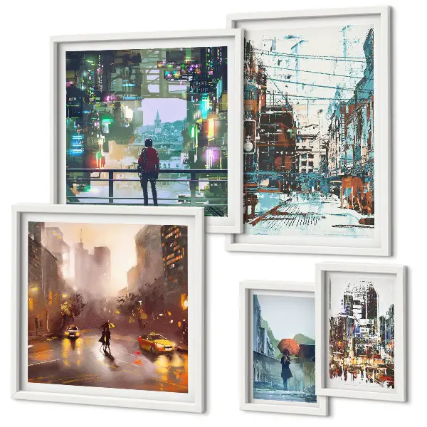Framed photo set Modern cityscapes