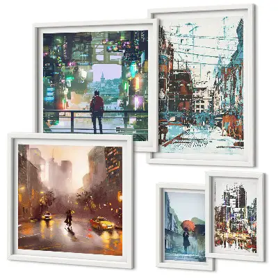 Framed photo set Modern cityscapes