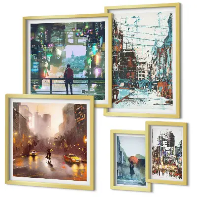 Framed photo set Modern cityscapes