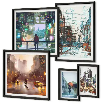 Framed photo set Modern cityscapes