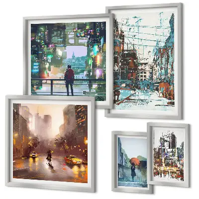 Framed photo set Modern cityscapes