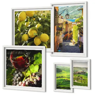 The charming landscapes of Tuscany wall art set of 5 pieces