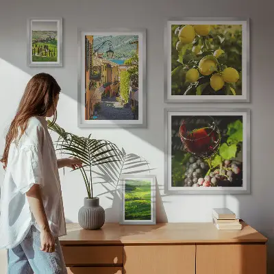 Set of 5 wall art pieces The charming landscapes of Tuscany