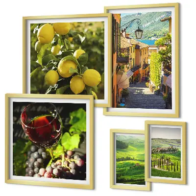 The charming landscapes of Tuscany wall art set of 5 pieces