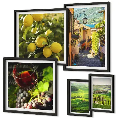 Set of 5 wall art pieces The charming landscapes of Tuscany