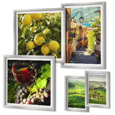 The charming landscapes of Tuscany wall art set of 5 pieces