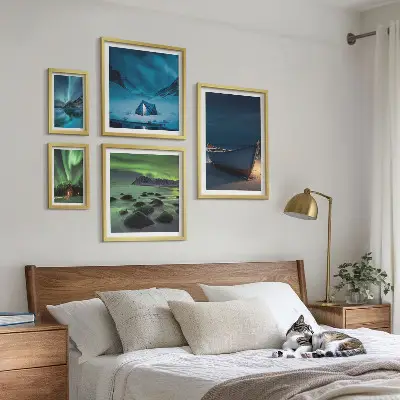 Gallery wall Winter landscapes with aurora