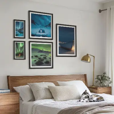 Gallery wall Winter landscapes with aurora