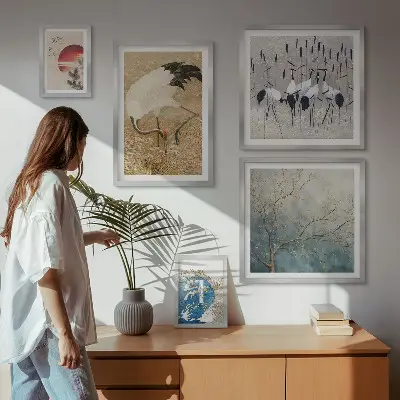 Framed photo set Stylish nature paintings of birds