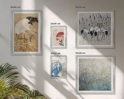Framed bird photo set stylish nature paintings