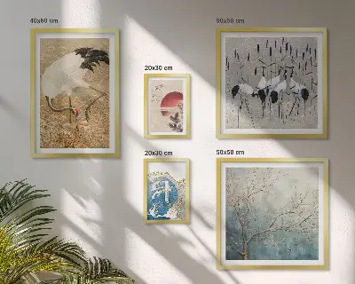 Framed bird photo set stylish nature paintings