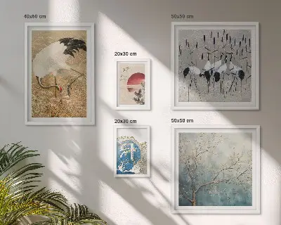 Framed photo set Stylish nature paintings of birds