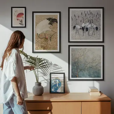 Framed photo set Stylish nature paintings of birds