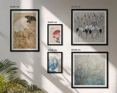 Framed photo set Stylish nature paintings of birds
