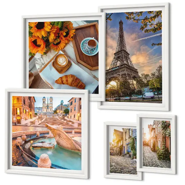 Set of 5 wall art pieces Atmospheric views of the cafe