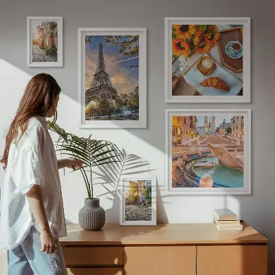 Set of 5 wall art pieces Atmospheric views of the cafe