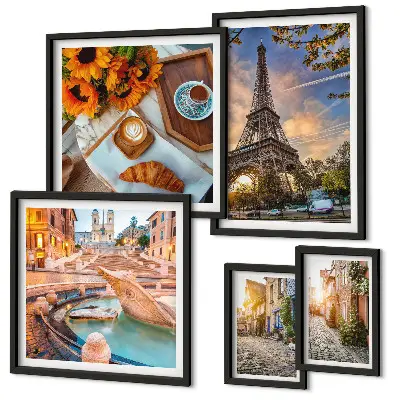 Set of 5 wall art pieces Atmospheric views of the cafe