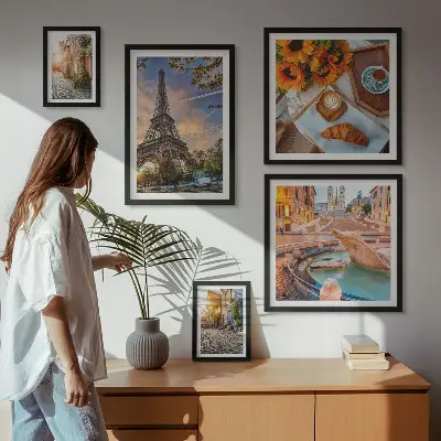Set of 5 wall art pieces Atmospheric views of the cafe
