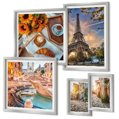 Set of 5 wall art pieces Atmospheric views of the cafe
