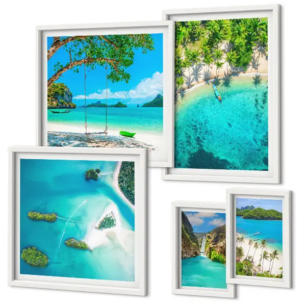 Framed photo set Tropical beaches, paradise waters