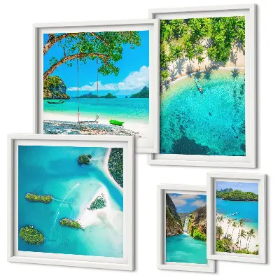 Framed photo set Tropical beaches, paradise waters