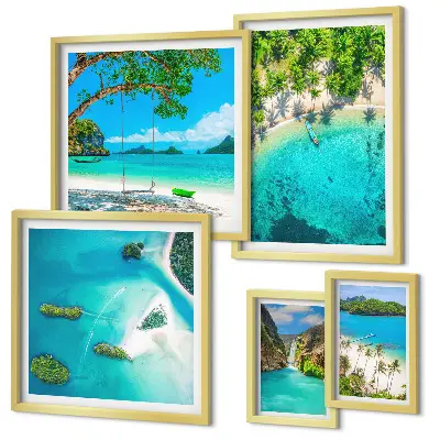 Framed photo set Tropical beaches, paradise waters