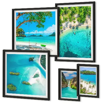 Framed photo set Tropical beaches, paradise waters