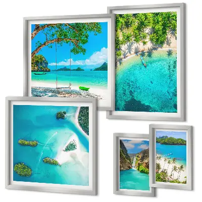 Framed photo set Tropical beaches, paradise waters