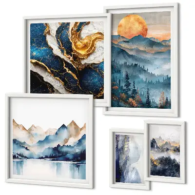 Mountain landscapes wall art set of 5 pieces