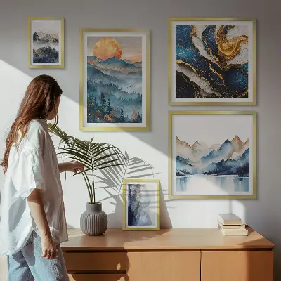 Mountain landscapes wall art set of 5 pieces